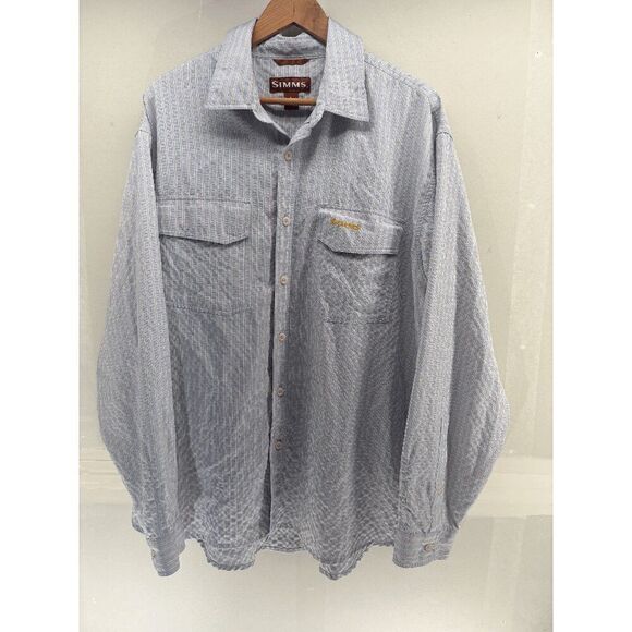 SIMMS Mens XL Button Down Long Sleeve Shirt Cor3 Vented Fishing Hiking Outdoor - Picture 1 of 6